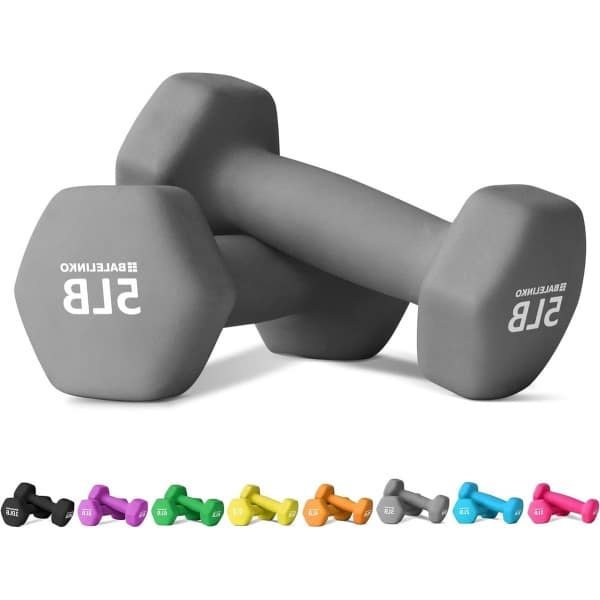 Neopreen Halters - Fitness Gewichtjes - Thuis Krachttraining - Zeshoekige Vorm - 23 kg Per Stuk - Grijs