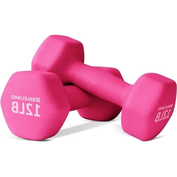 Neopreen Halters - Handgewichten Paar - Krachttraining Thuis - Zeshoekige Vorm Voorkomt Rollen - 54 kg Per Stuk - Roze