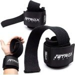 Netrox Sports® Professionele lifting straps met polsbandage voor bodybuilding, gewichtheffen, krachtsport, krachttraining en fitness, geschikt voor zware gewichten, heren en dames
