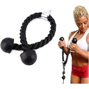 Nylon Tricep Rope voor Triceps Training, Fitness Accessoires voor Kabeltoren, 70 cm, Ideaal voor Krachttraining en Workout Grips