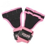 OHMY Sterke damespolswikkelhandschoenen: stijlvol en stevig. Perfect voor pilates, yoga, crosstraining, krachttraining. (roze, groot)
