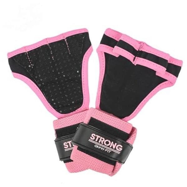 OHMY Sterke damespolswikkelhandschoenen: stijlvol en stevig. Perfect voor pilates, yoga, crosstraining, krachttraining. (roze, groot)