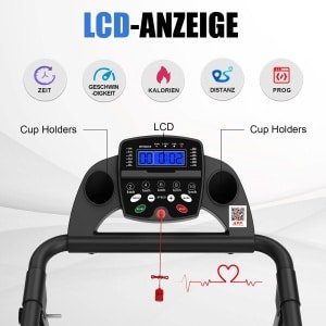 OKWISH Loopband Inklapbaar - 120 Kg Draagvermogen - Staal - Zwart - Voor Wandelen Joggen En Thuisfitness