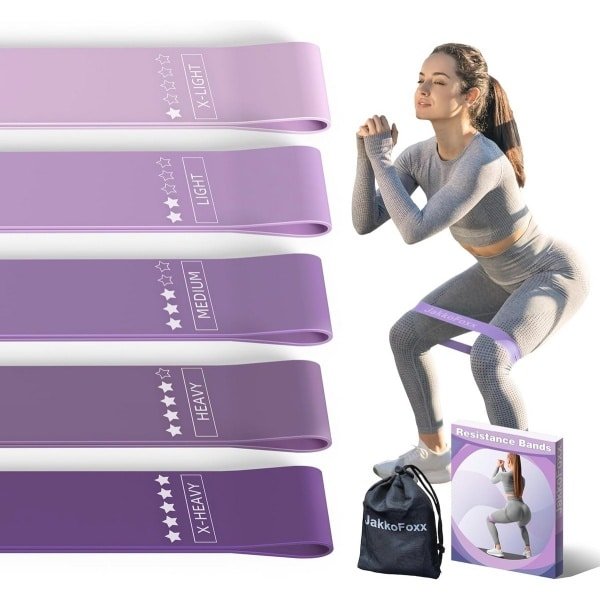 Oefenbanden voor Thuis Fitness en Krachttraining - Set van 5 Weerstandsniveaus