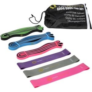 Oefenrubber Set - Fitness Banden - Krachttraining Thuis - Duurzaam Natuurlijk Rubber - 6 Weerstandsniveaus - Zwart