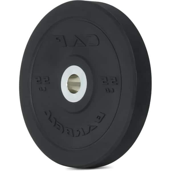 Olympische Bumperplaat - Halterschijf Gewichtsplaat - Krachttraining Thuis - Rubberen Coating - 55 lbs - Zwart