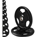 Olympische gietijzeren schijven - Halterschijven rubber - Krachttraining thuis - Met stalen kern - Ø 50 mm - Zwart