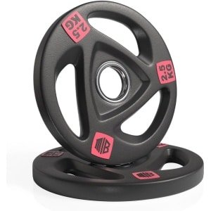 Olympische halterschijven van ijzer 30mm 50mm met handgreep voor krachttraining 2,5kg 5kg 10kg 15kg 20kg