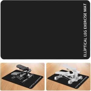 Onderlegger Elliptical - Hometrainer Mat - Bescherming Vloer - Anti-slip - 47x69 cm - Zwart