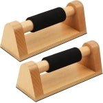 Opdruk Bars - Trainingshandvatten Fitnessgrepen - Krachttraining Uitvoeren - Massief Hout Constructie - 26 x 13 x 13 cm