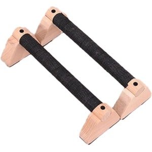 Opdruk Beugels - Parallettes Bars - Krachttraining Thuistraining - Ergonomische Polsondersteuning - 30cm - Houtkleur