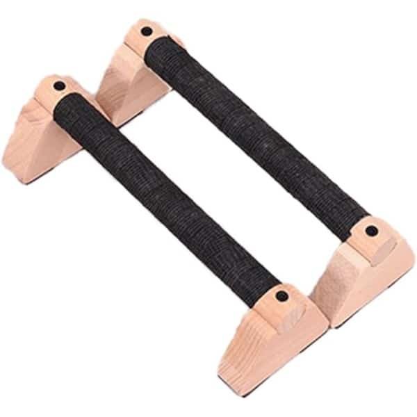 Opdruk Beugels - Parallettes Bars - Krachttraining Thuistraining - Ergonomische Polsondersteuning - 30cm - Houtkleur