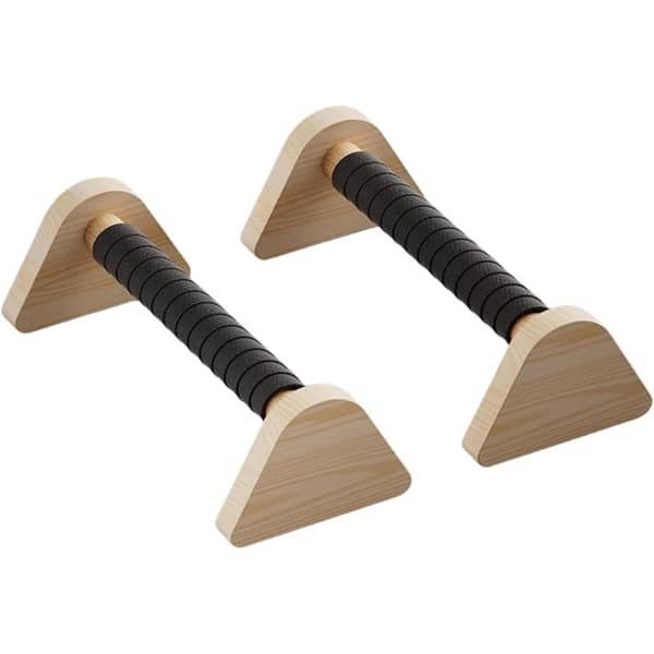 Opdrukbeugels - Push-up handgrepen - Krachttraining thuis - Antislip grip - 13x30cm - Natuurlijk hout