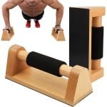 Opdrukstangen Hout - Push-up Bars Krachttraining - Bovenlichaam Trainen - Ergonomische Polsvriendelijke Greep - 26 x 13 x 13 cm