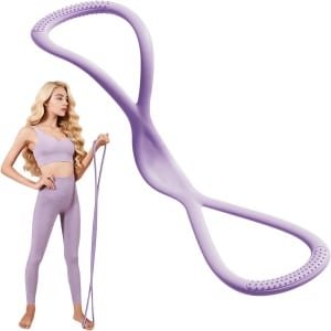 Optrekbanden Set - Weerstandsbanden Krachttraining - Spieropbouw Flexibiliteit - Duurzaam Natuurlijk Latex - 23 x 11.5 x 4 cm - Paars