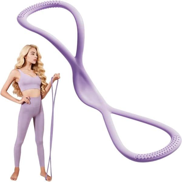 Optrekbanden Set - Weerstandsbanden Krachttraining - Spieropbouw Flexibiliteit - Duurzaam Natuurlijk Latex - 23 x 11.5 x 4 cm - Paars