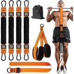 Optrekhulp Set - Hulpbanden Pull-up - Krachttraining Verbeteren - 4 Verstelbare Weerstandsbanden - 112 kg Trekkracht - Oranje
