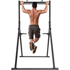 Optrekstang Power Tower - Dip Station Home Gym - Krachttraining Thuis - Opvouwbaar Ontwerp - Verstelbaar 1.75-2.3m - Zwart