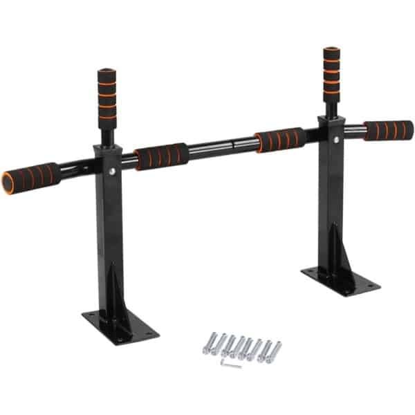 Optrekstang Wandmontage - Chin Up Bar Dip Station - Krachttraining Thuis - Versterkt Veiligheidsontwerp - Ondersteunt 200 kg - Zwart