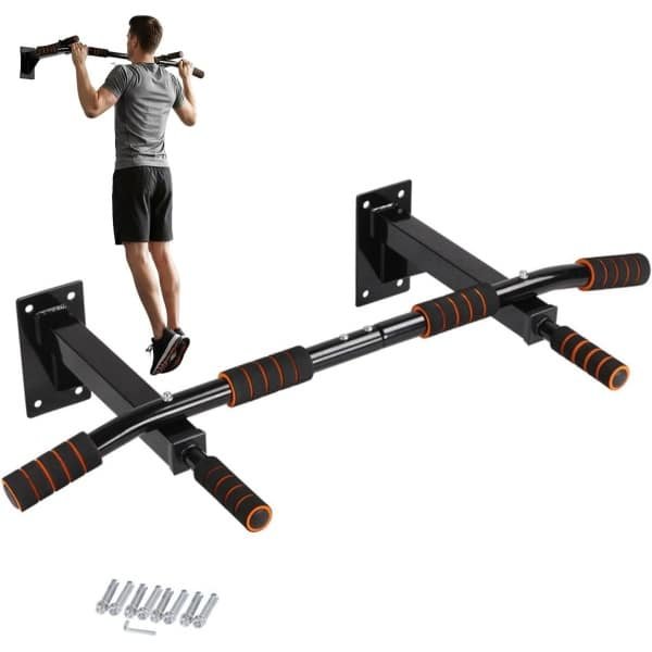 Optrekstang Wandmontage - Krachtstation Diprek - Thuis Krachttraining - Versterkte Stabiliteit - 200 kg Belastbaar - Zwart