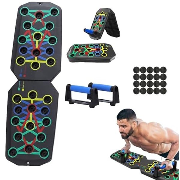 Opvouwbaar Push-Up Board voor Thuistraining - Multifunctioneel Kleurgecodeerd Systeem voor Krachttraining