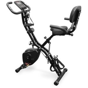 Opvouwbare 4-in-1 hometrainer voor binnen met 16 niveaus van magnetische weerstand