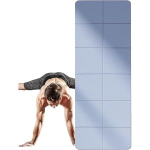 Opvouwbare Fitnessmat - Trainingsmat Pilatesmat - Rekken Cardio - Lichtgewicht Draagbaar - 183 x 61 cm - Blauw