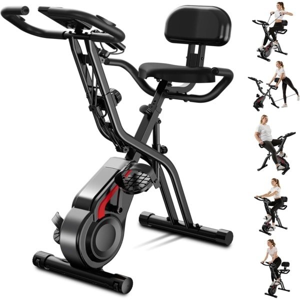 Opvouwbare Hometrainer - Indoor Fiets - Thuis Fitness - 5-in-1 Functies - 136 kg Belastbaar - Zwart