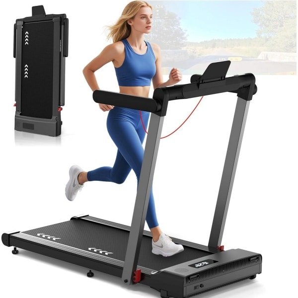 Opvouwbare Loopband voor Thuis - 3-in-1 Loopband tot 12 km/u met Hartslagmeter & App Bediening