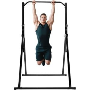 Opvouwbare Power Tower - Krachtstation Dip Stang - Thuis Krachttraining - In Hoogte Verstelbaar - Max 200 kg - Zwart