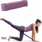 Paarse weerstandsband voor krachttraining en flexibiliteit, 15-38 kg weerstand, breed model