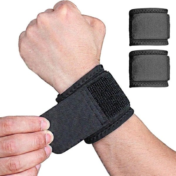 Pack of 2 Polssteun - Polscompressiebanden - Gewrichtsbescherming voor Mannen Vrouwen - Sport Gym Krachttraining Gewichtheffen - Verlichting Carpaal Tunnel Pijn Tendinitis