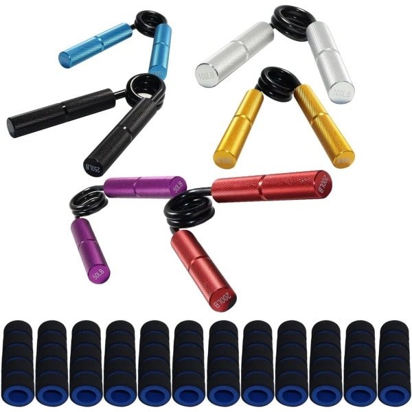 Pack of 6 krachttrainers - 50-300 lbs - voor zware pols en onderarmversterking - spieropbouw - training handgevoeligheid - handrevalidatie.