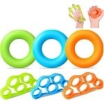 Pack van 6 Handgrepen voor Krachttraining - Voorarmen - Vinger Trainer - Grip Versterking - Vinger Rekker - Oefeningen voor Vingers - Spiertraining voor Klimmen en Fitness