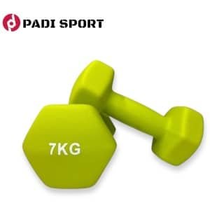 Padisport - Dumbell Neopreen - Groen - 7 Kg - Krachttraining - - Gewichten - Dumbells - Halters - Gewichtjes 7 Kg - Gewichten 7 Kg