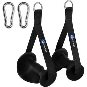 Pakket van 2 Eénhandige Handvatten, Ergonomische Kabeltrekhandvatten voor Weerstandsbanden, Thuisgymnastiek, Katrol, Fitness, Krachttraining, Fitnesshandvatten, Lat Pull Handvat met Zware D-Ring.