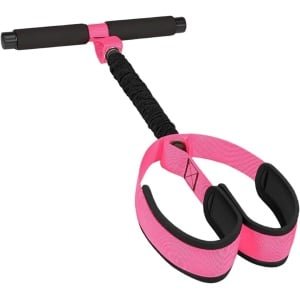 Pedaal Weerstandsband - Fitnessband Rekband - Thuis Krachttraining - Ergonomische Handgrepen - 62 cm Lengte - Hot Pink