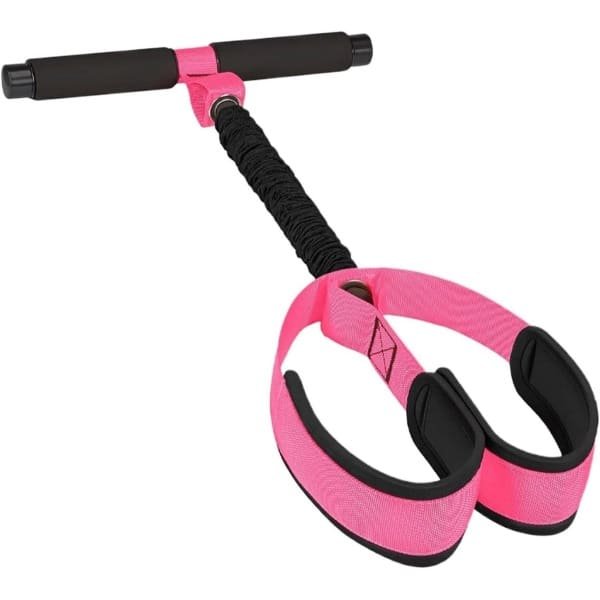 Pedaal Weerstandsband - Fitnessband Rekband - Thuis Krachttraining - Ergonomische Handgrepen - 62 cm Lengte - Hot Pink