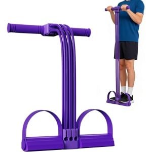 Pedaal weerstandsband - Beenband met handvat - Krachttraining thuis - Ergonomisch ontwerp - 30x20cm - Paars