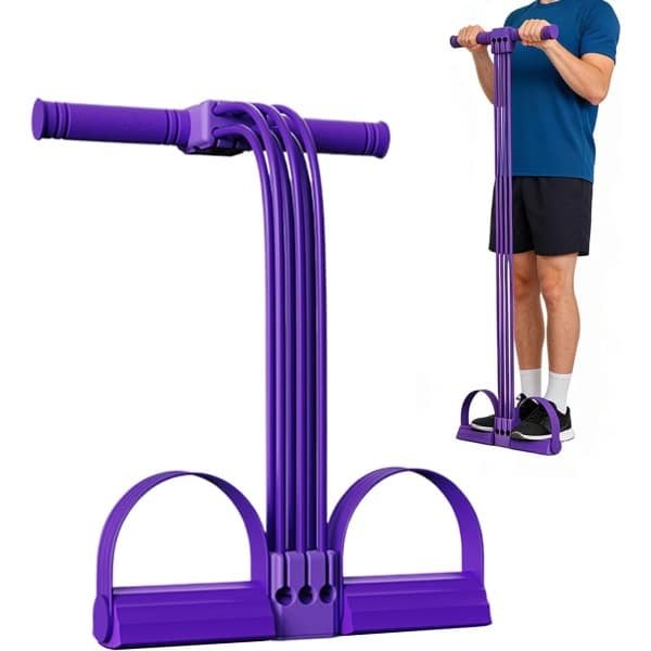 Pedaal weerstandsband - Beenband met handvat - Krachttraining thuis - Ergonomisch ontwerp - 30x20cm - Paars