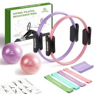 Pilates Ring en Bal Set met Weerstandsbanden voor Thuis Training - Complete Pilates Equipment voor Krachttraining en Flexibiliteit