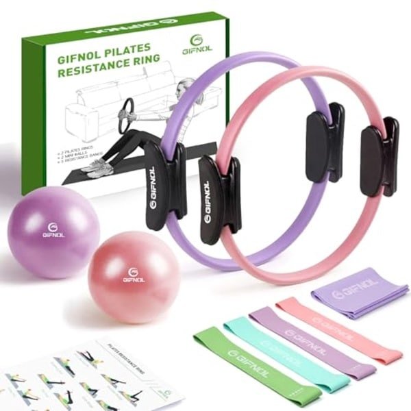 Pilates Ring en Bal Set met Weerstandsbanden voor Thuis Training - Complete Pilates Equipment voor Krachttraining en Flexibiliteit