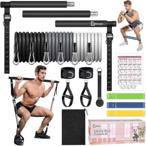 Pilates Stang Set met Weerstandsbanden - Full Body Fitness & Krachttraining voor Thuis