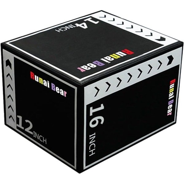 Plyo Box - Springbox Stapelbox - Krachttraining Fitness - 3-in-1 Ontwerp - 30x35x40 cm - Stijl B