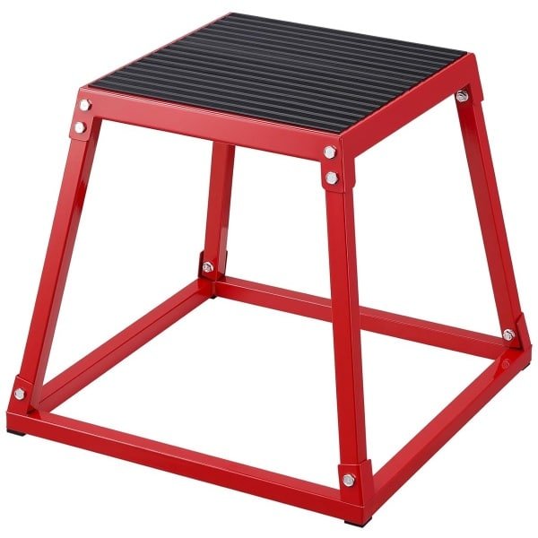 Plyometrische springbox - Springplatform fitness - Krachttraining thuis - Antislip oppervlak - 45 cm hoog - Rood