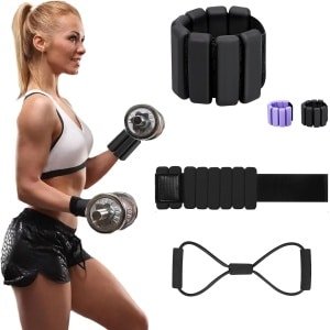 Pols Enkelgewichten - Draagbare Gewichten - Krachttraining Fitness - Verstelbare Weerstand - 570 Gram - Zwart