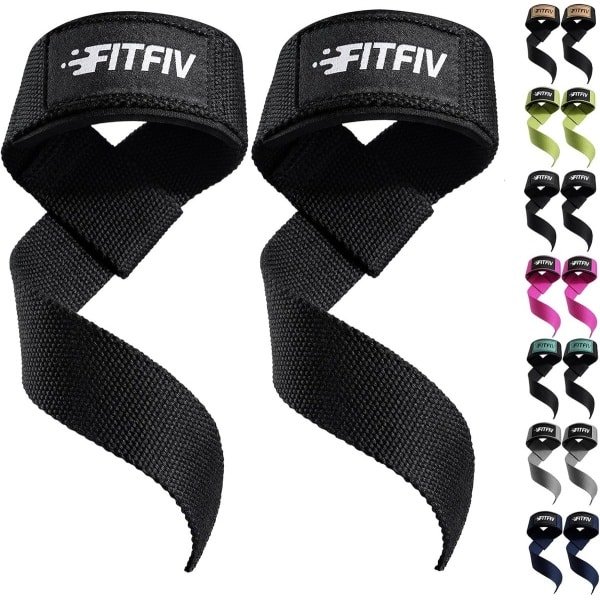 Polsbanden Gewichtheffen - Krachttraining Banden - Fitness Gym - Neopreen Polskussen - 52cm Lengte - Zwart
