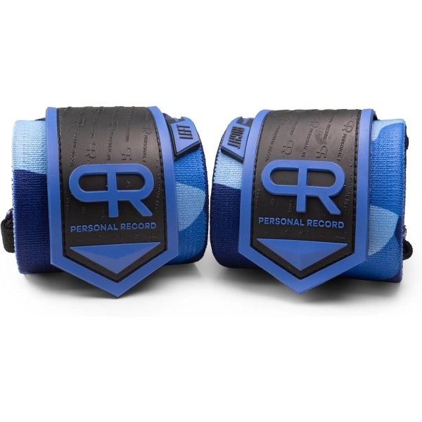 Polsbanden Krachttraining - Gewichtheffen Ondersteuning - Sportieve Prestaties - Extra Brede Riem - 20.5 cm Lengte - Blauwe Camo