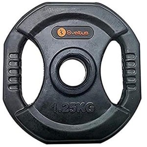 Pompschijf met handgrepen voor krachttraining - 1,25 kg, zwart, uniseks