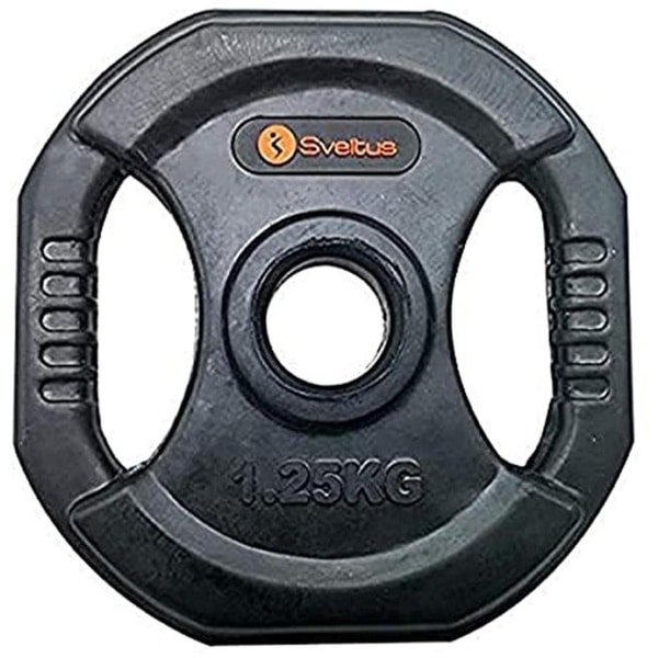 Pompschijf met handgrepen voor krachttraining - 1,25 kg, zwart, uniseks